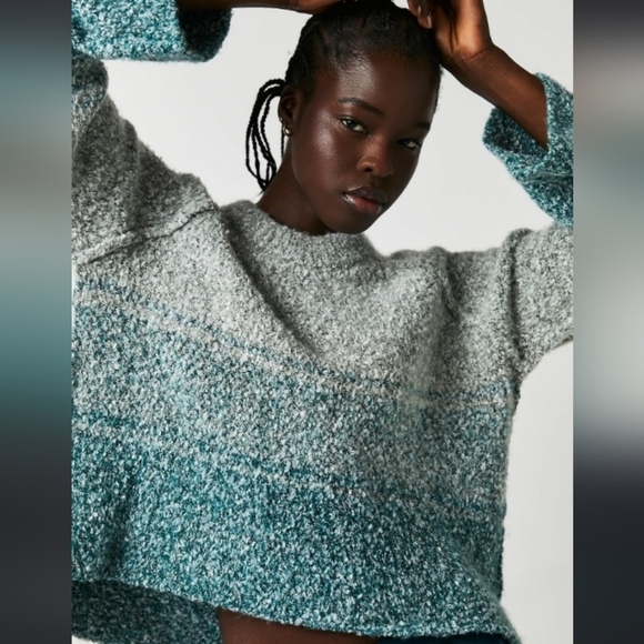 Free People Sweaters - NWOT Free People BFF Cocoon Dip Dye Sweater In Green Size Small Retail $98